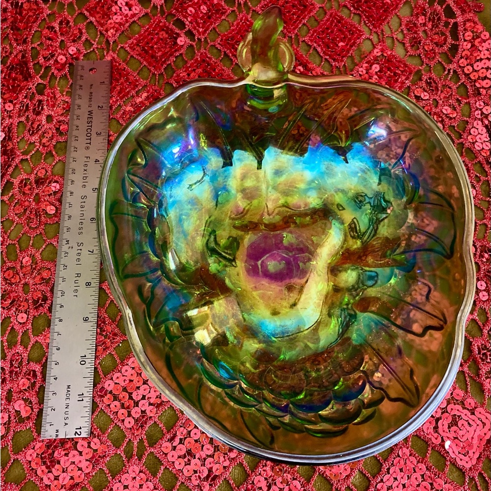 Beautiful vintage large Carnival Glass dish